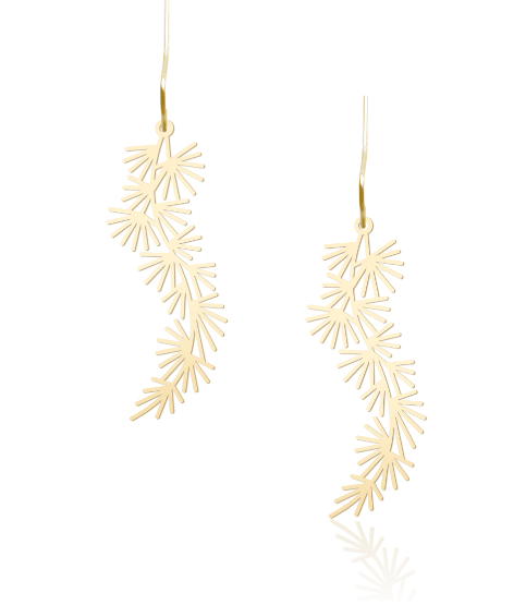 Pine Earrings S Gold