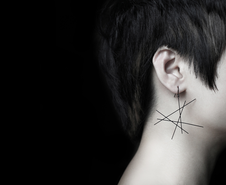 Black Line Earrings