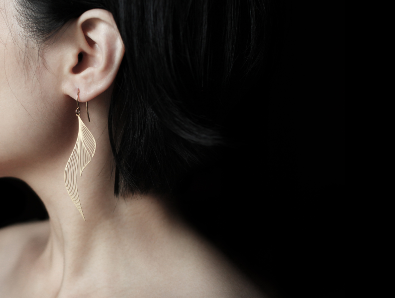 Ripple Earrings M Gold