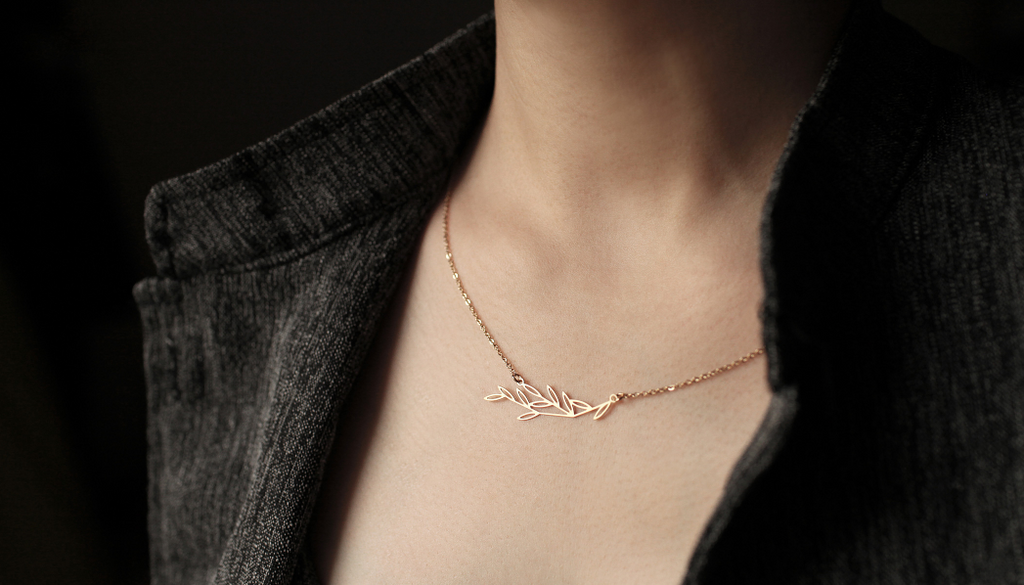 Gold Leafy Pendant (S)