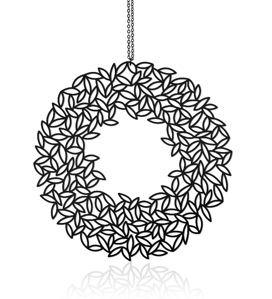 Black Leafy Pendant (L)