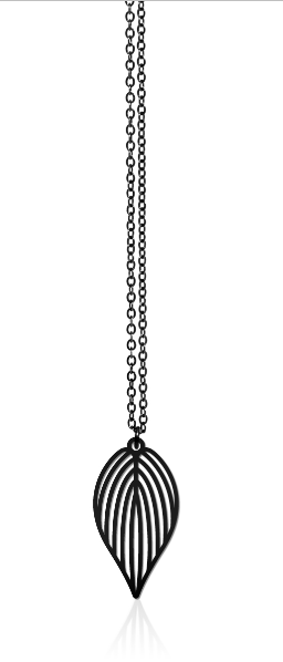 Leaf Pendant Black