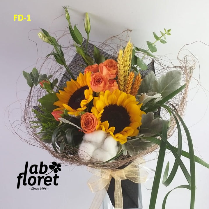 FD-1 Sunflower Cotton Bouquet