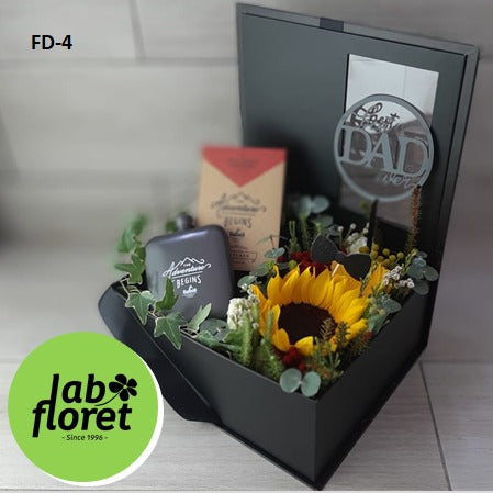 FD-4 Hip Flask in Flower Box